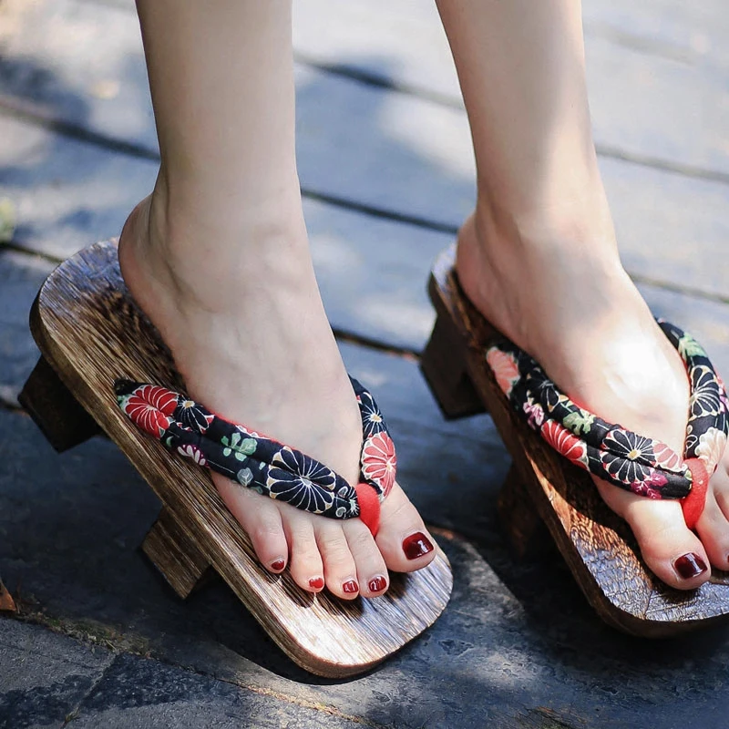 Women's Cosplay Shoes Double H - Geta Wooden Sandal 评论和价格