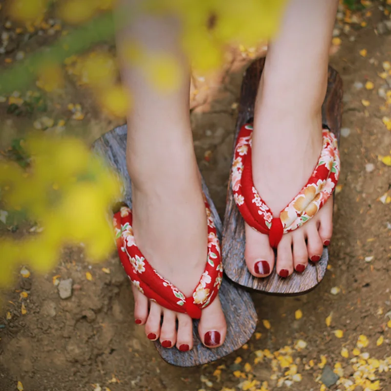 Women's Cosplay Shoes Double H - Geta Wooden Sandal 评论和价格