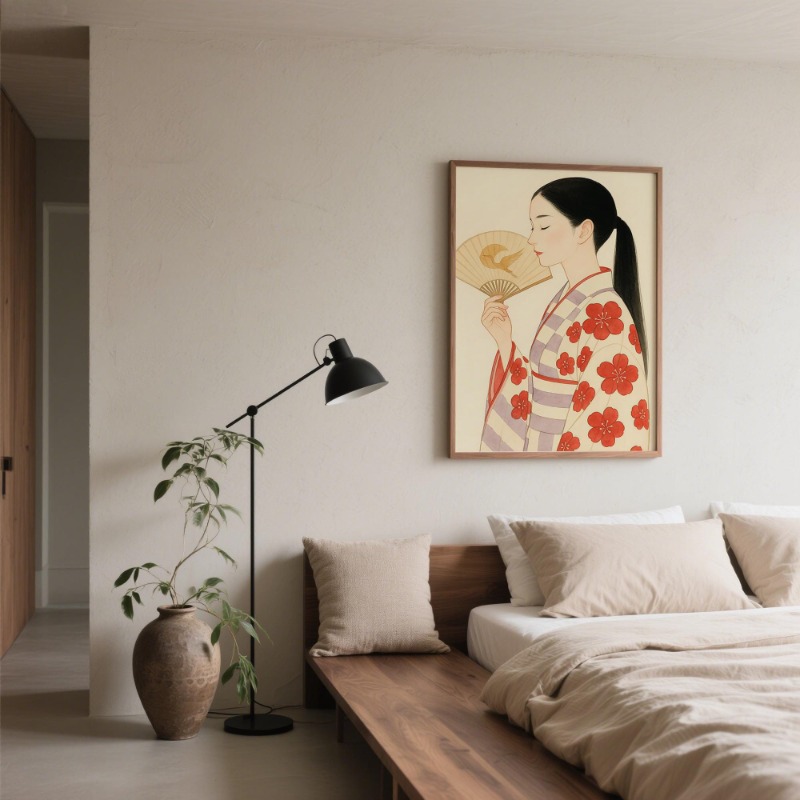 Mount Fuji & Crane Japanese Wa - Japanese Lifestyle Home 评论和价格